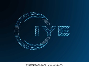 IYE low poly letter logo vector design. IYE lower poly logo design. Low poly logo.