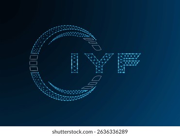 IYF low poly letter logo vector design. IYF lower poly logo design. Low poly logo.