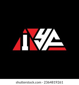 IYF triangle letter logo design with triangle shape. IYF triangle logo design monogram. IYF triangle vector logo template with red color. IYF triangular logo Simple, Elegant, and Luxurious design.