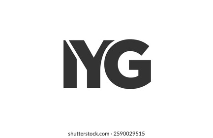 IYG logo design template with strong and modern bold text. Initial based vector logotype featuring simple and minimal typography. Trendy company identity ideal for businesses brand presence.