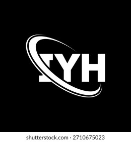 Logotipo de IYH. Letra IYH. IYH diseño del logotipo de la letra. Logotipo de las iniciales IYH enlazado con el círculo y el logotipo del monograma en mayúsculas. Tipografía IYH para tecnología, negocio y marca inmobiliaria.