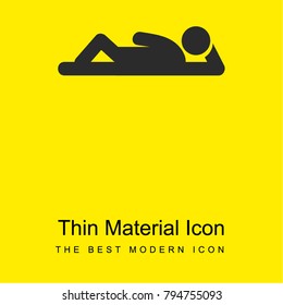 Iying down bright yellow material minimal icon or logo design