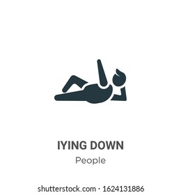 Iying down glyph icon vector on white background. Flat vector iying down icon symbol sign from modern people collection for mobile concept and web apps design.