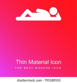 Iying down red and pink gradient material white icon minimal design