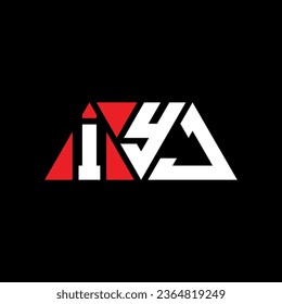IYJ triangle letter logo design with triangle shape. IYJ triangle logo design monogram. IYJ triangle vector logo template with red color. IYJ triangular logo Simple, Elegant, and Luxurious design.