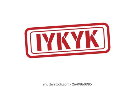 IYKYK Vector de texto de sello rojo, sello de goma