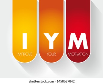 IYM - Improve Your Motivation acronym, concept background