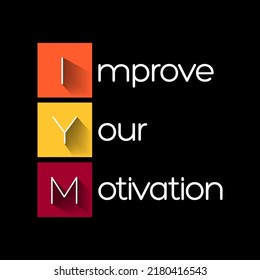 IYM - Improve Your Motivation acronym, concept background
