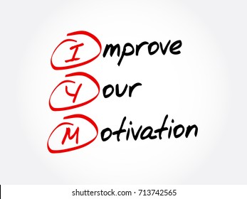 IYM - Improve Your Motivation, acronym concept background