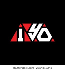 IYO triangle letter logo design with triangle shape. IYO triangle logo design monogram. IYO triangle vector logo template with red color. IYO triangular logo Simple, Elegant, and Luxurious design.