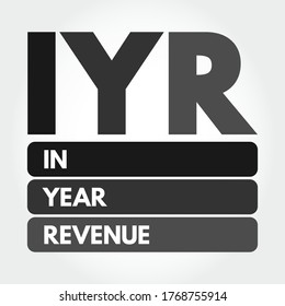 IYR - In Year Revenue acronym, business concept background