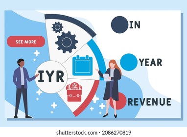 IYR - In Year Revenue acronym. business concept background.  vector illustration concept with keywords and icons. lettering illustration with icons for web banner, flyer, landing 