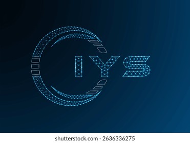 IYS low poly letter logo vector design. IYS lower poly logo design. Low poly logo.