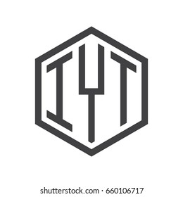 IYT three-letter initials hexagon logo black