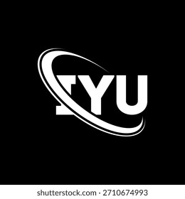 Logo de IYU. Carta de la UAI. Diseño del logotipo de la letra de IYU. Logotipo de las iniciales IYU enlazadas con el círculo y el logotipo del monograma en mayúsculas. Tipografía IYU para tecnología, negocio y marca inmobiliaria.