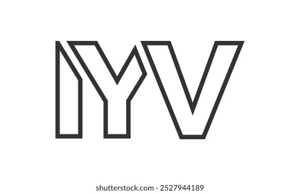 Modelo de design de logotipo IYV com texto em negrito forte e moderno. Logotipo vetorial inicial com tipografia simples e mínima. Identidade de empresa moderna ideal para a presença de marca de empresas.