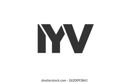 Modelo de design de logotipo IYV com texto em negrito forte e moderno. Logotipo vetorial inicial com tipografia simples e mínima. Identidade de empresa moderna ideal para a presença de marca de empresas.