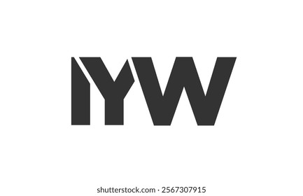 IYW logo design template with strong and modern bold text. Initial based vector logotype featuring simple and minimal typography. Trendy company identity ideal for businesses brand presence.