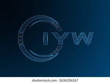 IYW low poly letter logo vector design. IYW lower poly logo design. Low poly logo.