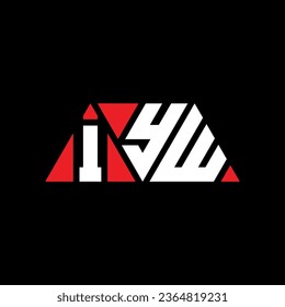 IYW triangle letter logo design with triangle shape. IYW triangle logo design monogram. IYW triangle vector logo template with red color. IYW triangular logo Simple, Elegant, and Luxurious design.