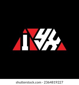 IYX triangle letter logo design with triangle shape. IYX triangle logo design monogram. IYX triangle vector logo template with red color. IYX triangular logo Simple, Elegant, and Luxurious design.