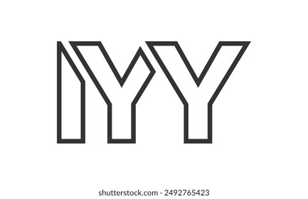 IYY logo design template with strong and modern bold text. Initial based vector logotype featuring simple and minimal typography. Trendy company identity ideal for businesses brand presence.