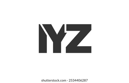 IYZ logo design template with strong and modern bold text. Initial based vector logotype featuring simple and minimal typography. Trendy company identity ideal for businesses brand presence.