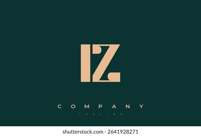 IZ Abstract Geometric Logo Design. Modern and elegant logo design with simplistic typography elements, showcasing branding excellence.