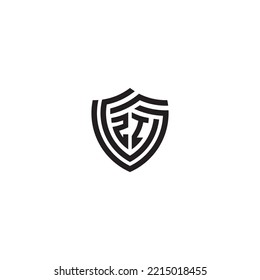 IZ abstract line shield concept in high quality professional design that will print well across any print media