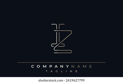 IZ Abstract Line Style Logo. Minimalist Design Featuring the Letters I and Z Abstract Line Style