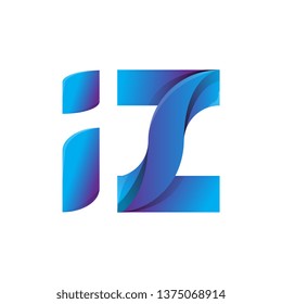 iz circle lowercase design of alphabet letter combination with infinity suitable as a logo for a company or business - Vector