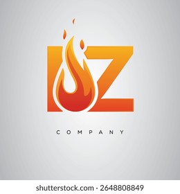 IZ Creative Fire Letter Logo Design