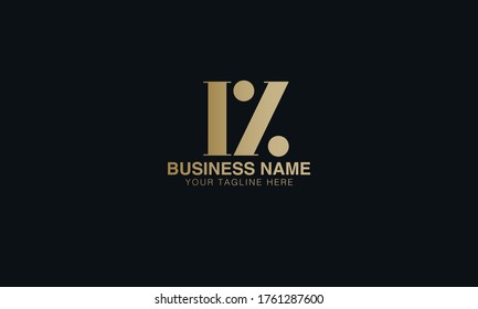  iz initial based minimal logo design typography vector 