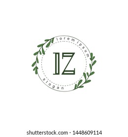 IZ Initial beauty floral logo template