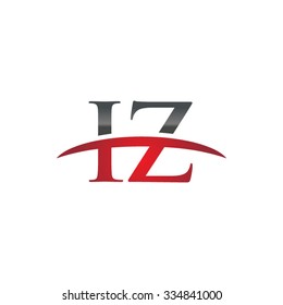 IZ initial company red swoosh logo