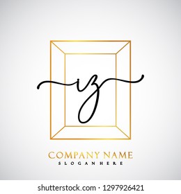 IZ Initial Handwriting logo template vector