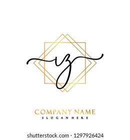 IZ Initial Handwriting logo template vector