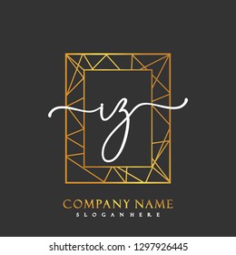 IZ Initial Handwriting logo template vector