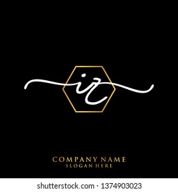 IZ Initial handwriting logo template