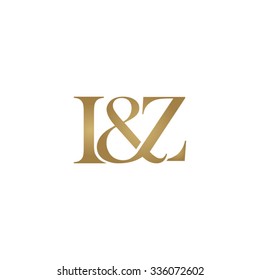 I&Z Initial logo. Ampersand monogram golden logo