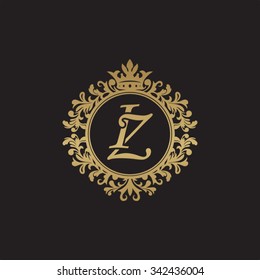 IZ initial luxury ornament monogram logo