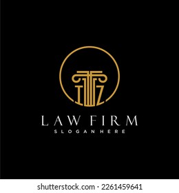 IZ initial monogram for law firm with creative circle line