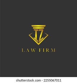 Logo inicial de monograma IZ para la firma de abogados con diseño de polígono creativo