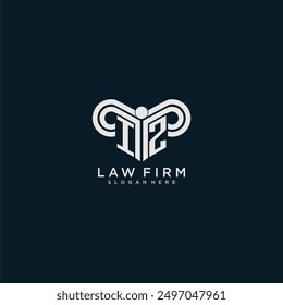 IZ initial monogram logo lawfirm with pillar design