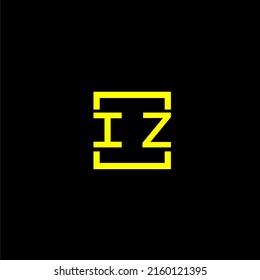 Logo inicial de monograma IZ con diseño cuadrado