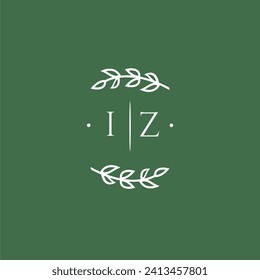 IZ initial monogram wedding with creative design