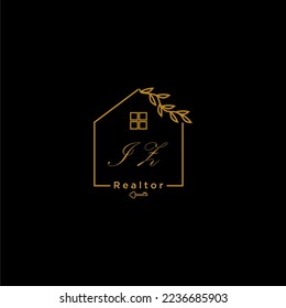 Logotipo inicial de inmobiliaria IZ con diseño de hogar creativo