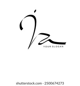 Iz Initial signature logo vector design
