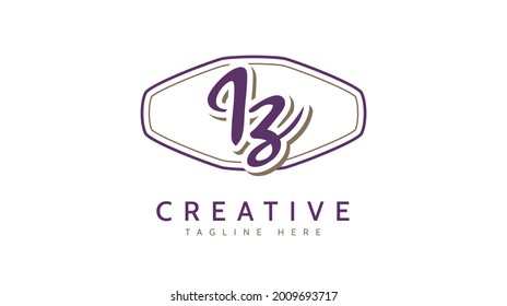 IZ Initials, handwriting logo vector