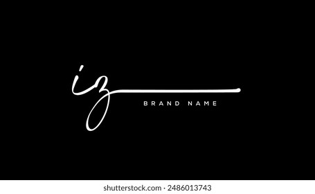 IZ letter beauty handwriting vector logo. 
